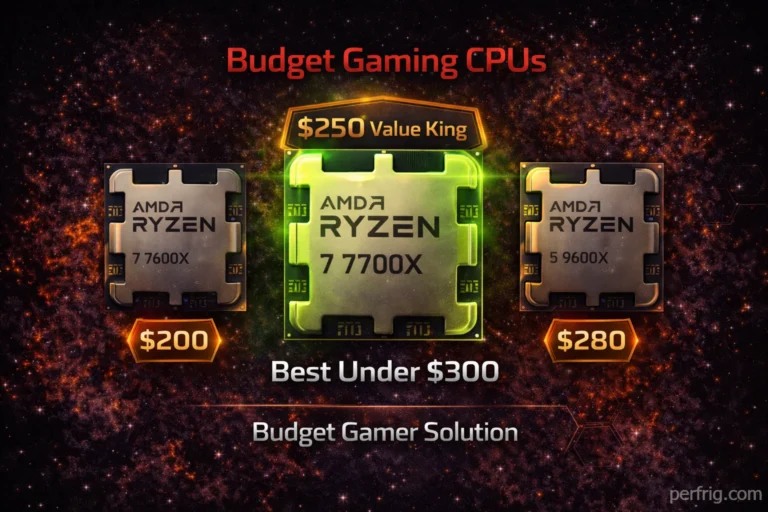 Best gaming CPUs under $300 featuring AMD Ryzen 7 7700X as value king with pricing comparison