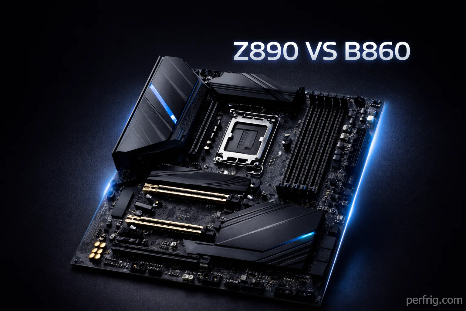 Intel Z890 motherboard for Arrow Lake processors with premium VRM and connectivity features