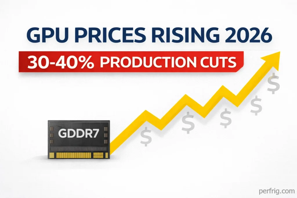 GPU price crisis warning for 2026 showing production cuts and price increases