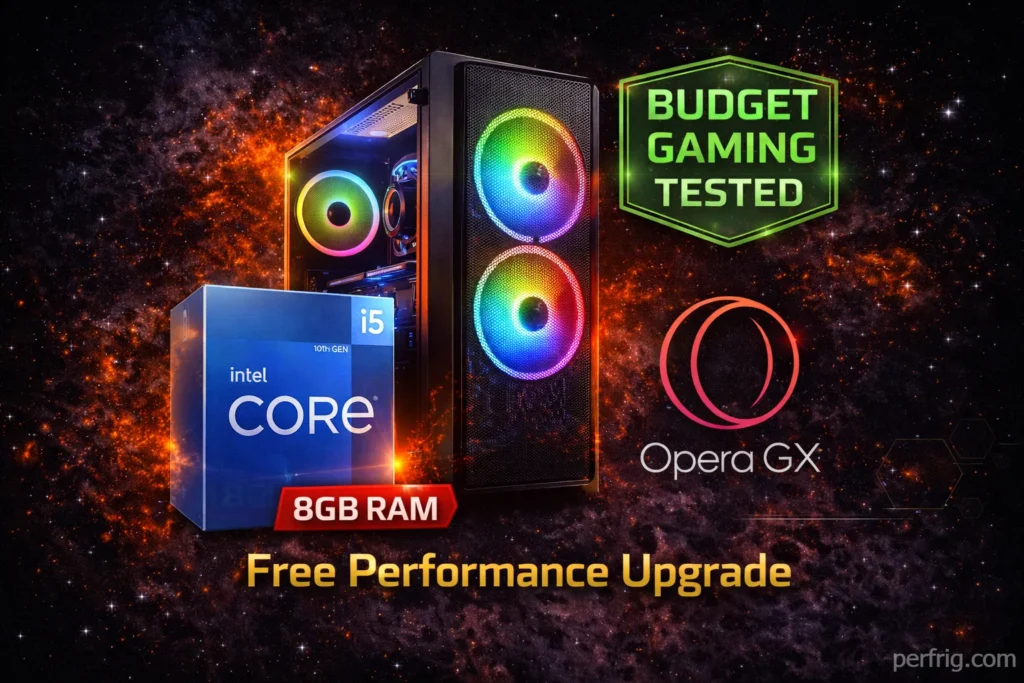 Opera GX budget gaming review featuring 8GB RAM system testing results
