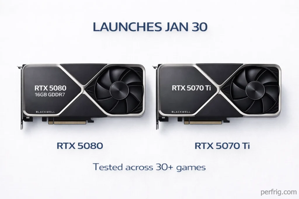 NVIDIA RTX 5080 and RTX 5070 Ti launch January 30, 2026 with pricing and availability details