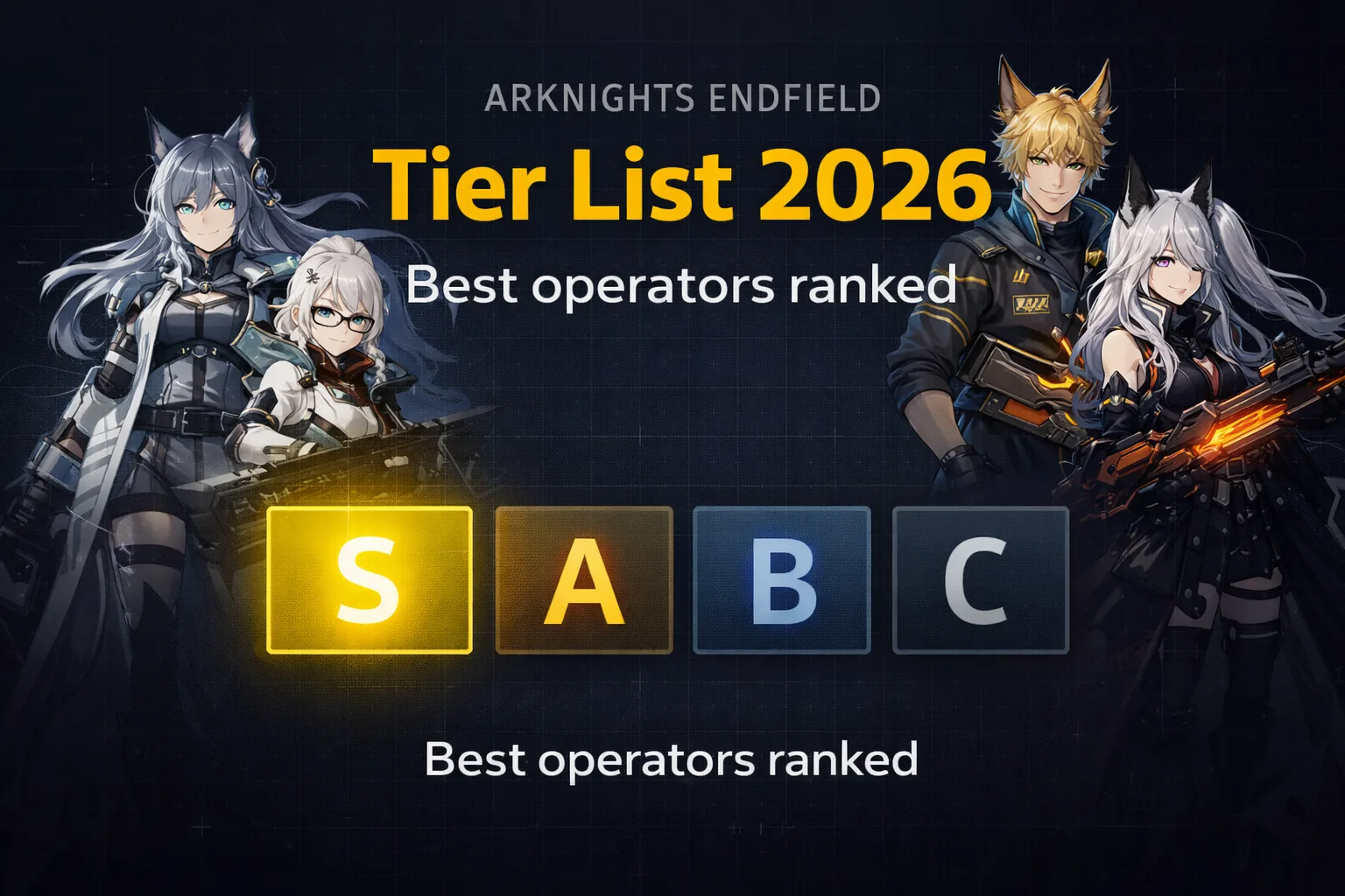 Arknights Endfield tier list 2026 showing best operators ranked for Talos-II on PC