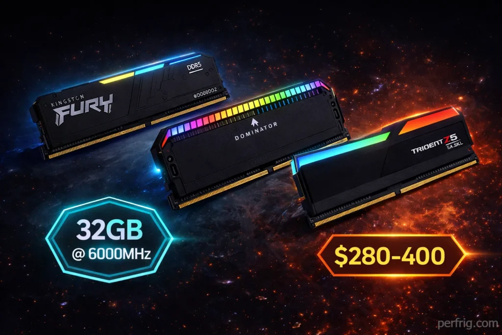 Best DDR5 RAM memory kits for gaming in 2026 featuring 32GB modules at 6000MHz from top brands