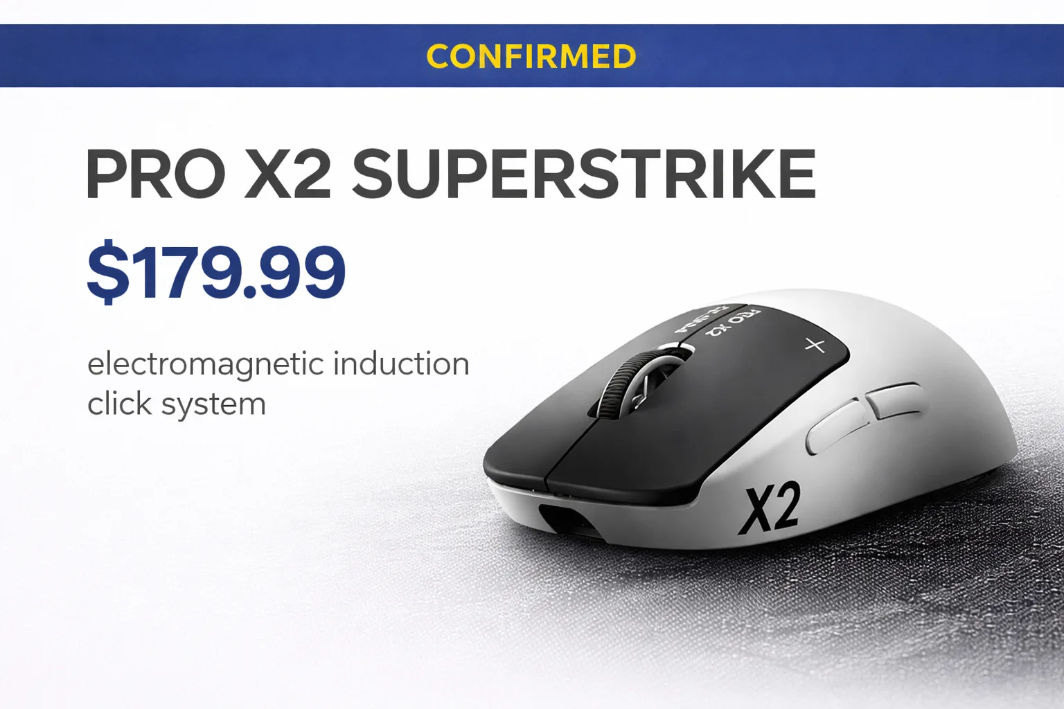 Logitech Pro X2 Superstrike gaming mouse now available featuring HITS electromagnetic induction click system at $179.99