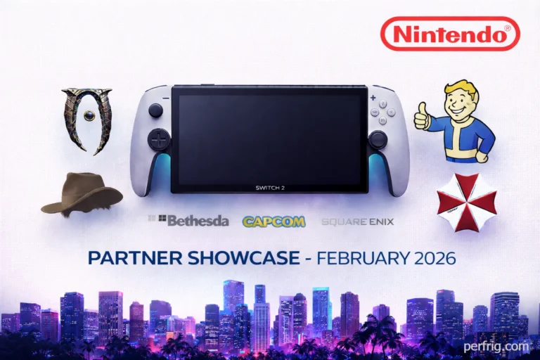 Nintendo Direct Partner Showcase February 2026 featuring Bethesda games, Resident Evil, and Switch 2 third-party announcements