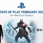 Sony State of Play February 2026 showcase banner featuring God of War, John Wick game, and Metal Gear Solid announcements
