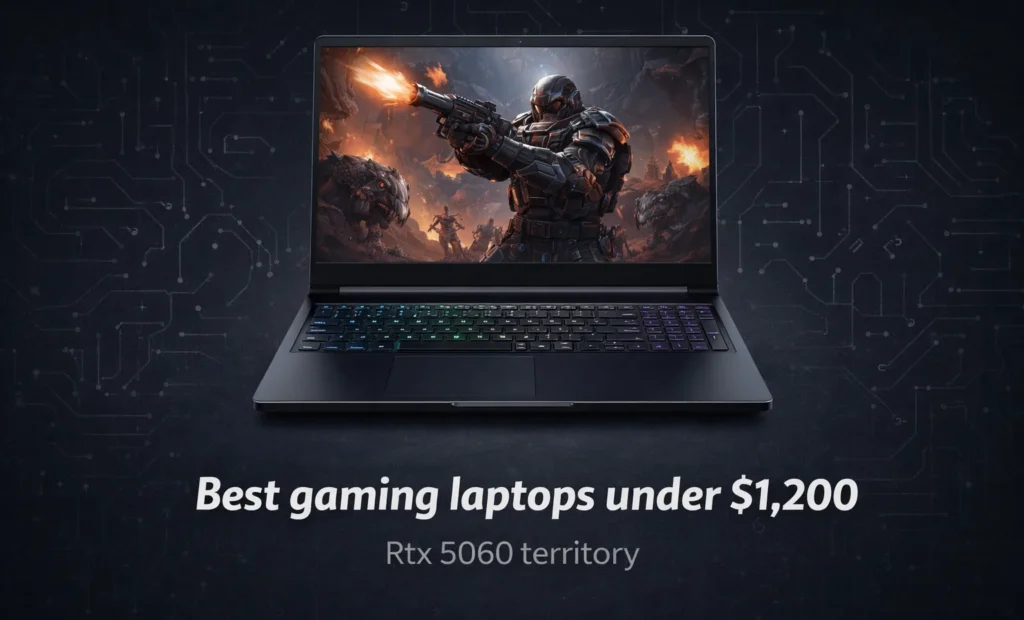 Best gaming laptops under $1200 in 2026 featuring RTX 5060 and RTX 5070 configurations for competitive and immersive gaming