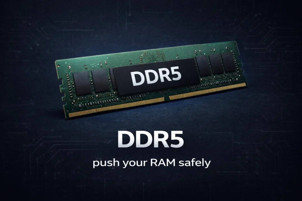 DDR5 overclocking guide showing how to push RAM safely with XMP EXPO and manual settings
