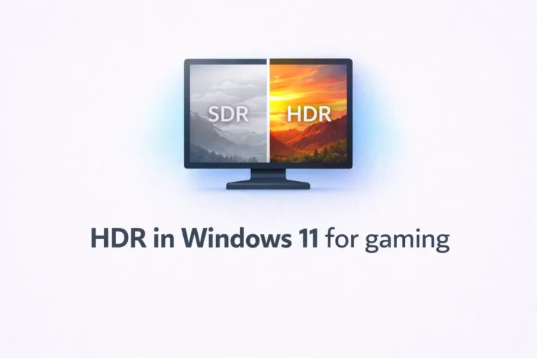 How to enable and tune HDR in Windows 11 for gaming showing SDR vs HDR visual comparison concept