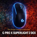 Logitech G Pro X Superlight 2 DEX review showing ergonomic right-handed gaming mouse with Hero 2 sensor and 8000Hz wireless polling