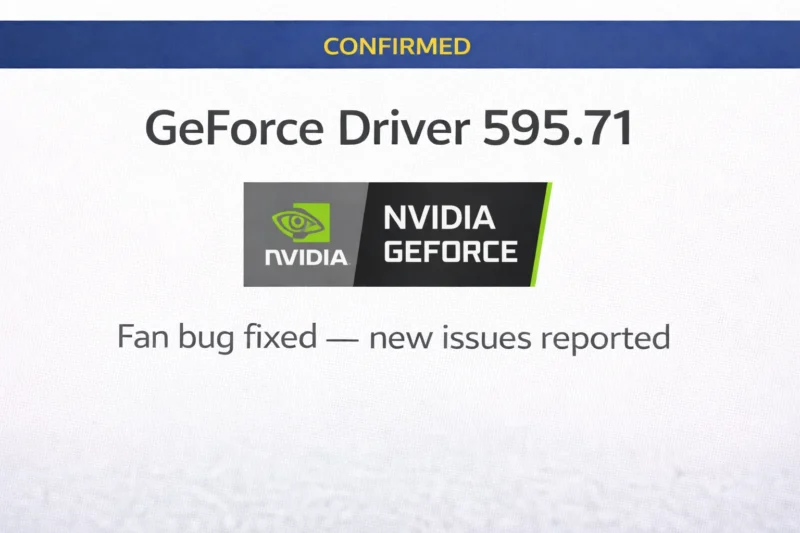 Nvidia releases GeForce Game Ready Driver 595.71 to fix recalled 595.59, but reports of performance issues emerge