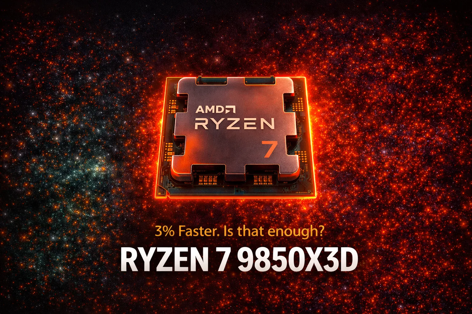 Ryzen 7 9850X3D review featured image showing AMD gaming CPU with 3D V-Cache for gaming benchmarks 2026