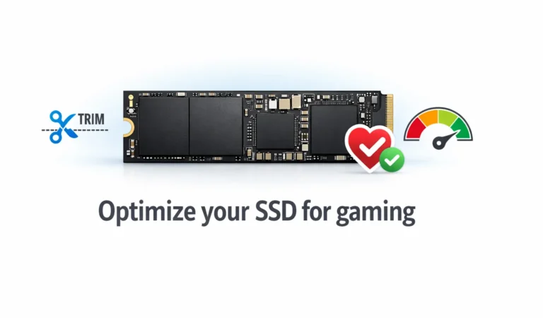 How to optimize your SSD for gaming covering TRIM health monitoring and speed settings for NVMe and SATA drives