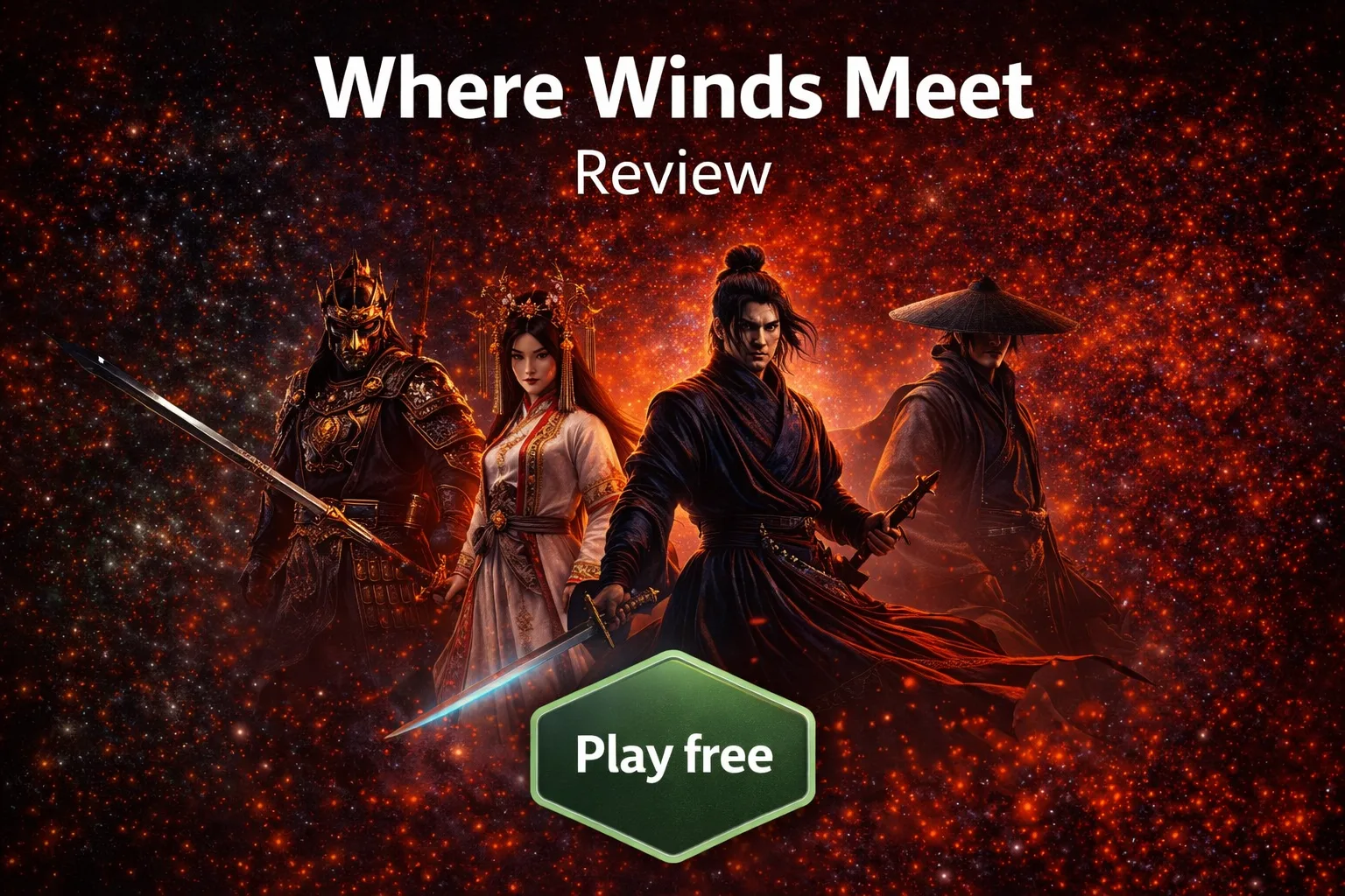 Where Winds Meet review verdict card showing 8 out of 10 score and play free recommendation