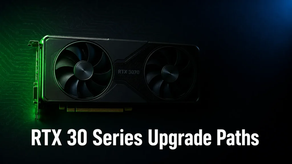 GPU upgrade guide 2026 showing an RTX 30 series card representing the starting point for upgrade decisions